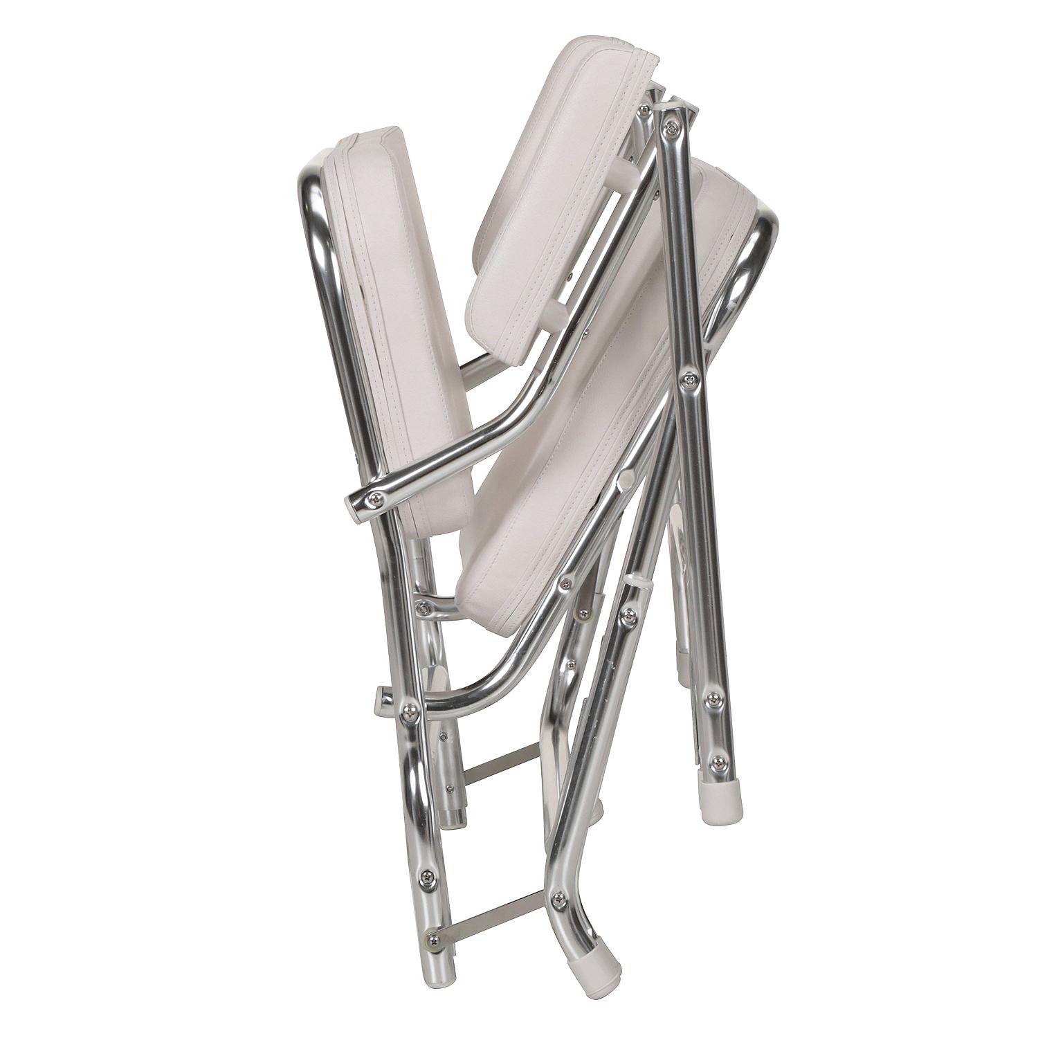 Seachoice Folding Deck Chair - White - Image 3