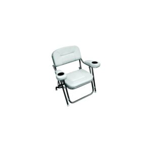 Wise 3367784 Deluxe Offshore Folding Deck Chair, Brite White