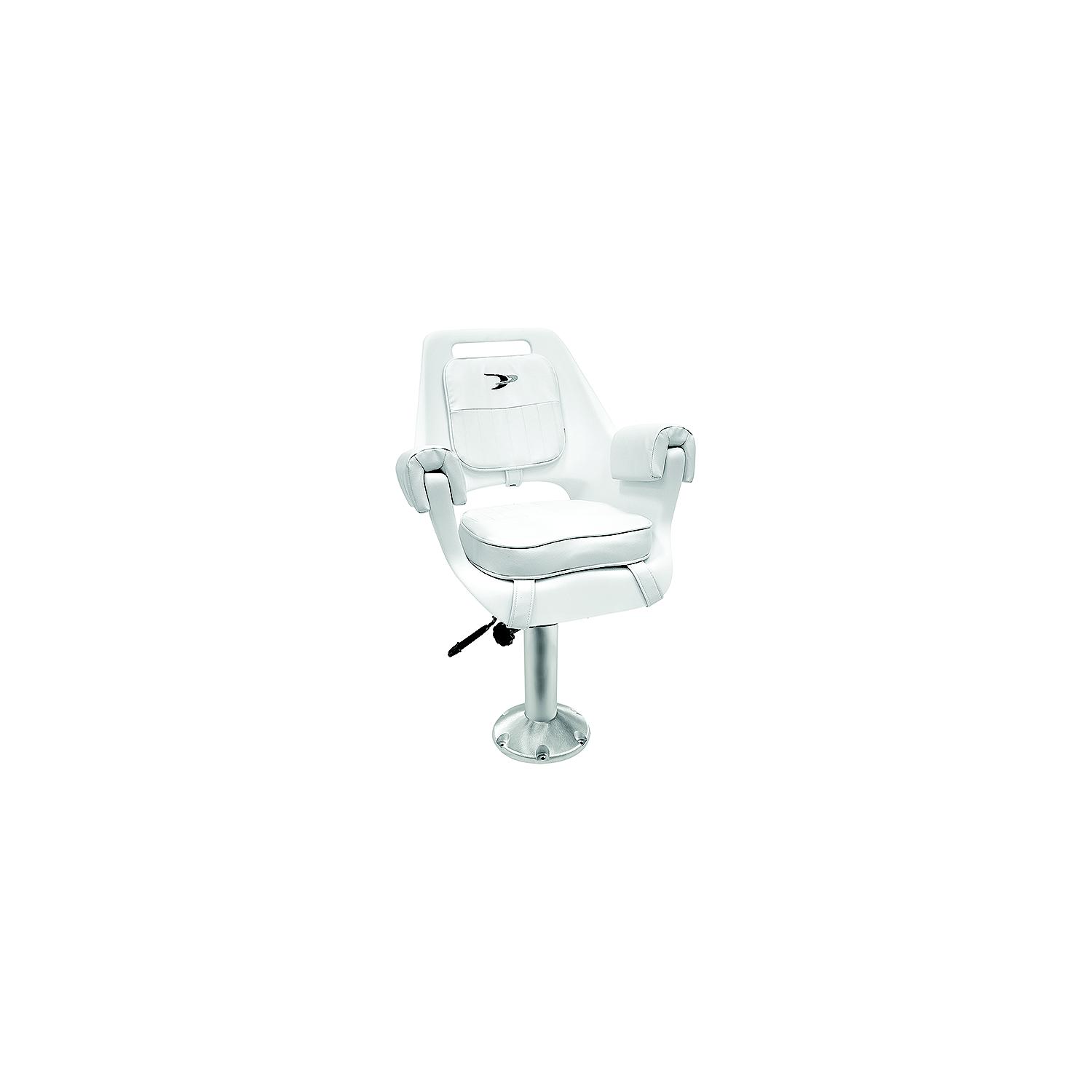 Wise Deluxe Pilot Chair w/Padded Arm Rests & Cushions, White