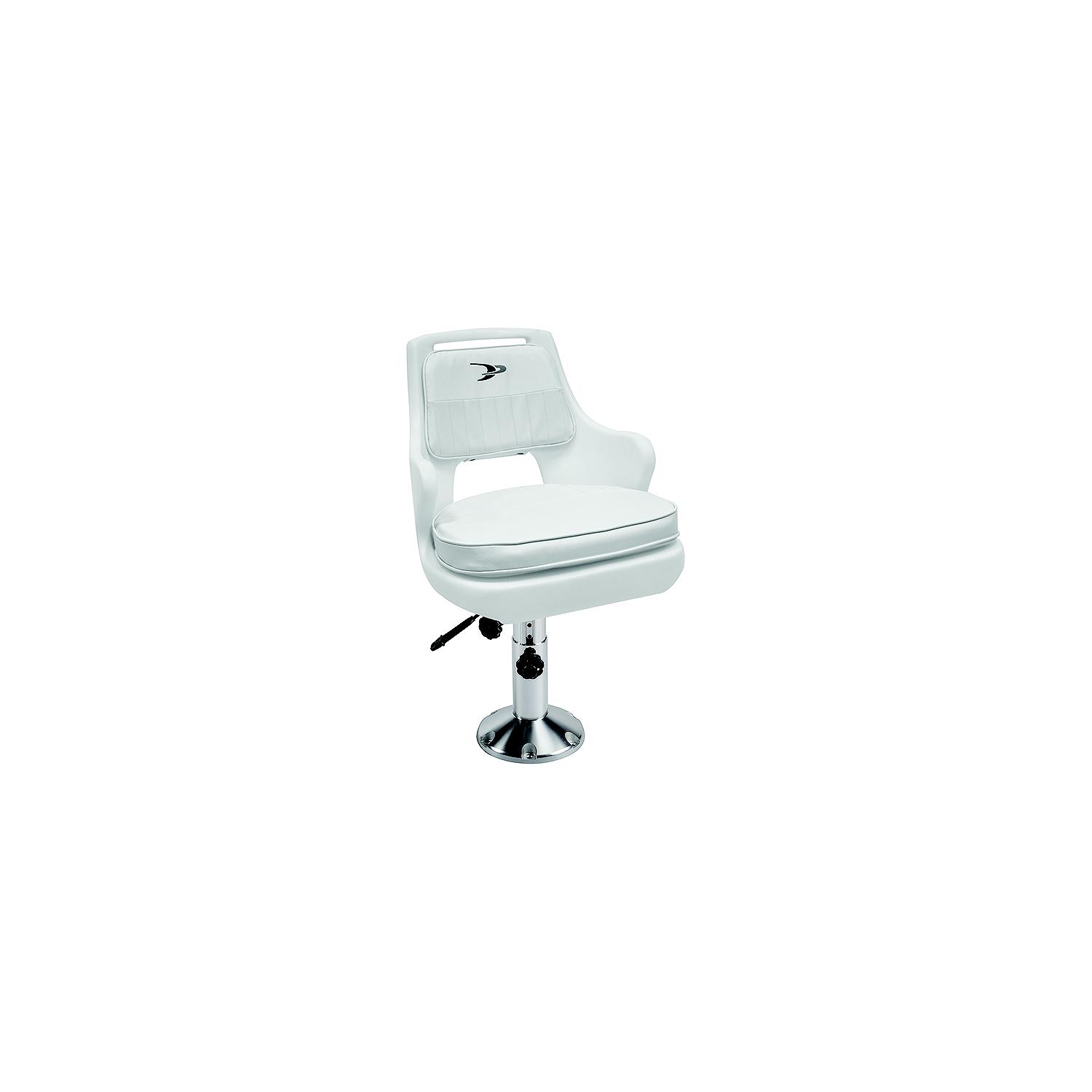 Wise Standard Pilot Chair Package With Chair, Cushions, 12 to 18" Adjustable Pedestal and Seat Slide - White