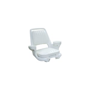 Wise Captain's Chair Package With Chair, Cushion Set and Mounting Plate - White