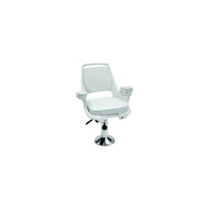 Wise Captain's Chair Package With Chair, Cushions, 12" to 18" Adjustable Pedestal and Seat Slide - White