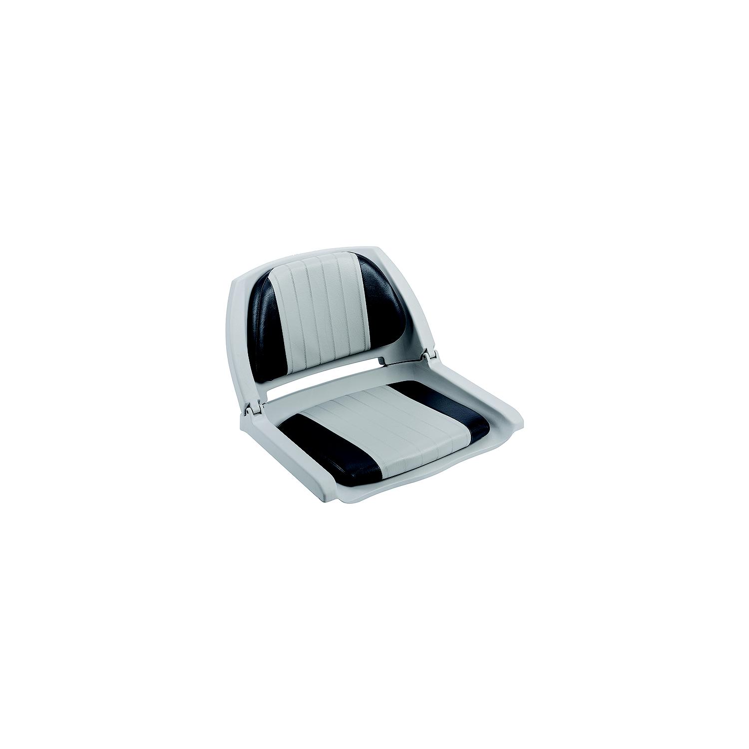 Wise WD139LS012 Deluxe Molded Plastic Fold-Down Seat w/Cushions, Gray/ Charcoal Cushion