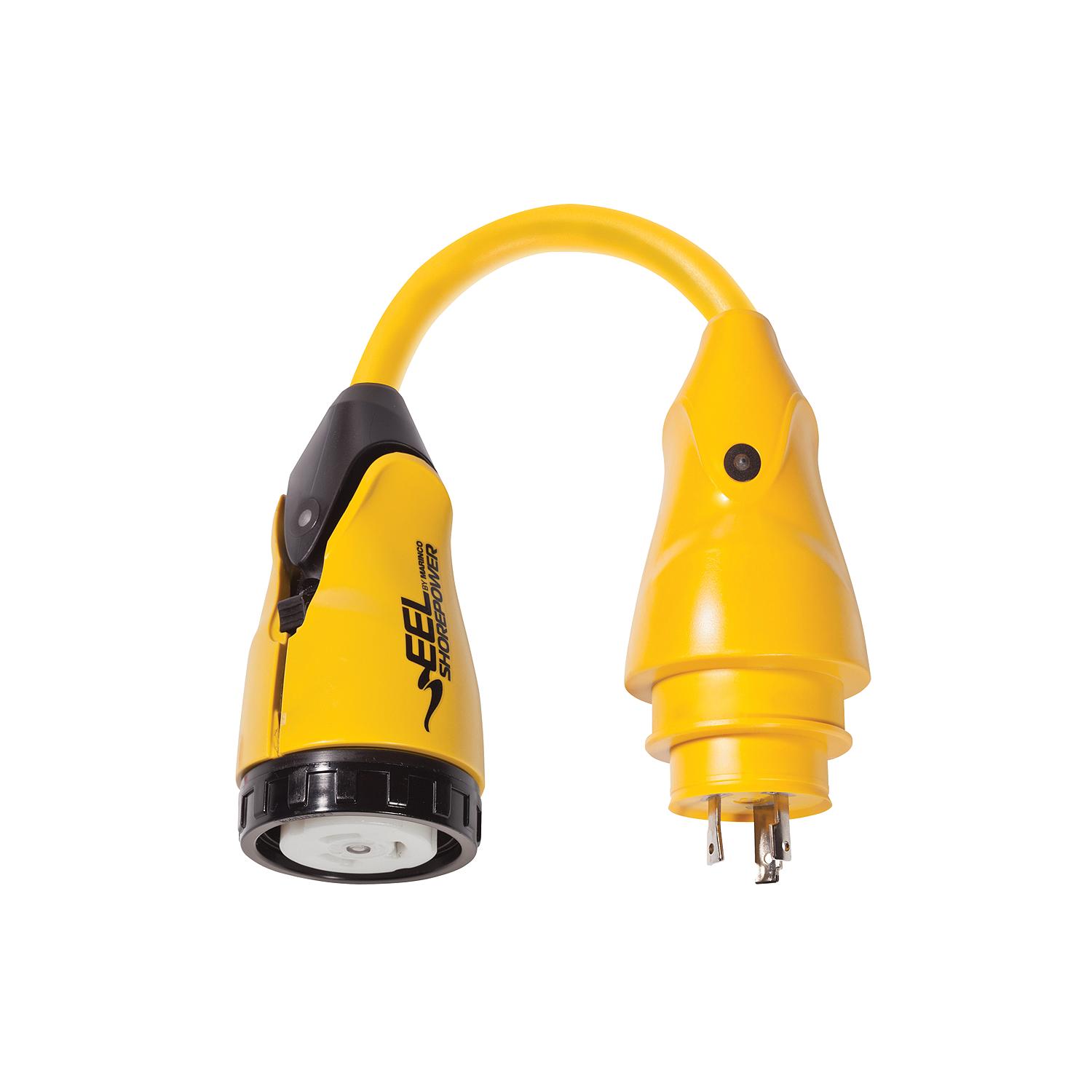 Marinco EEL Pigtail Adapter Dock Side Male 15A 125V Straight Blade With Locking Screw to Boat Side Female 30A 125V Locking With Sealing Collar System - Image 8