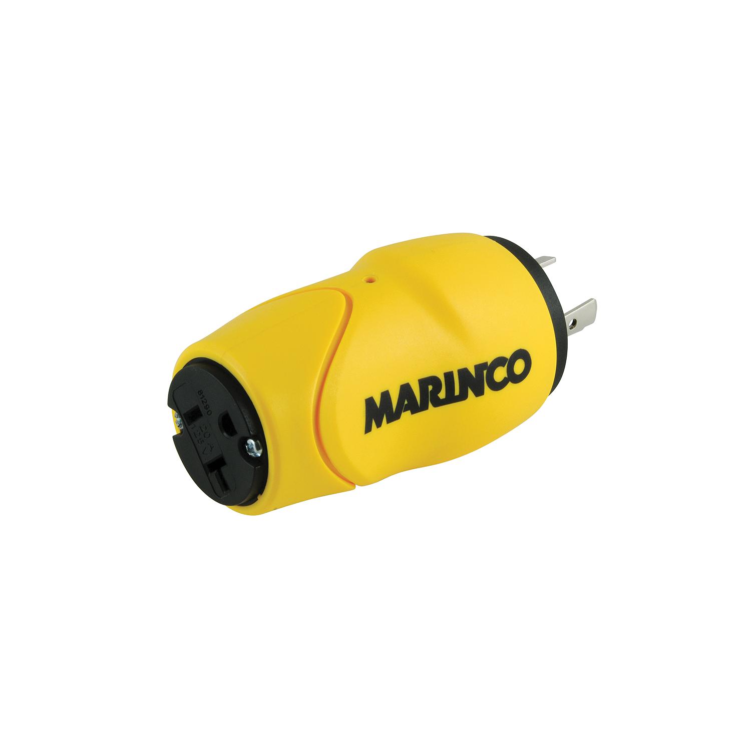 Marinco (Old 83A) Straight Adapter Dock Side Male 15A/125V Straight Blade to Boat Side Female 30A/125V Locking - Image 4