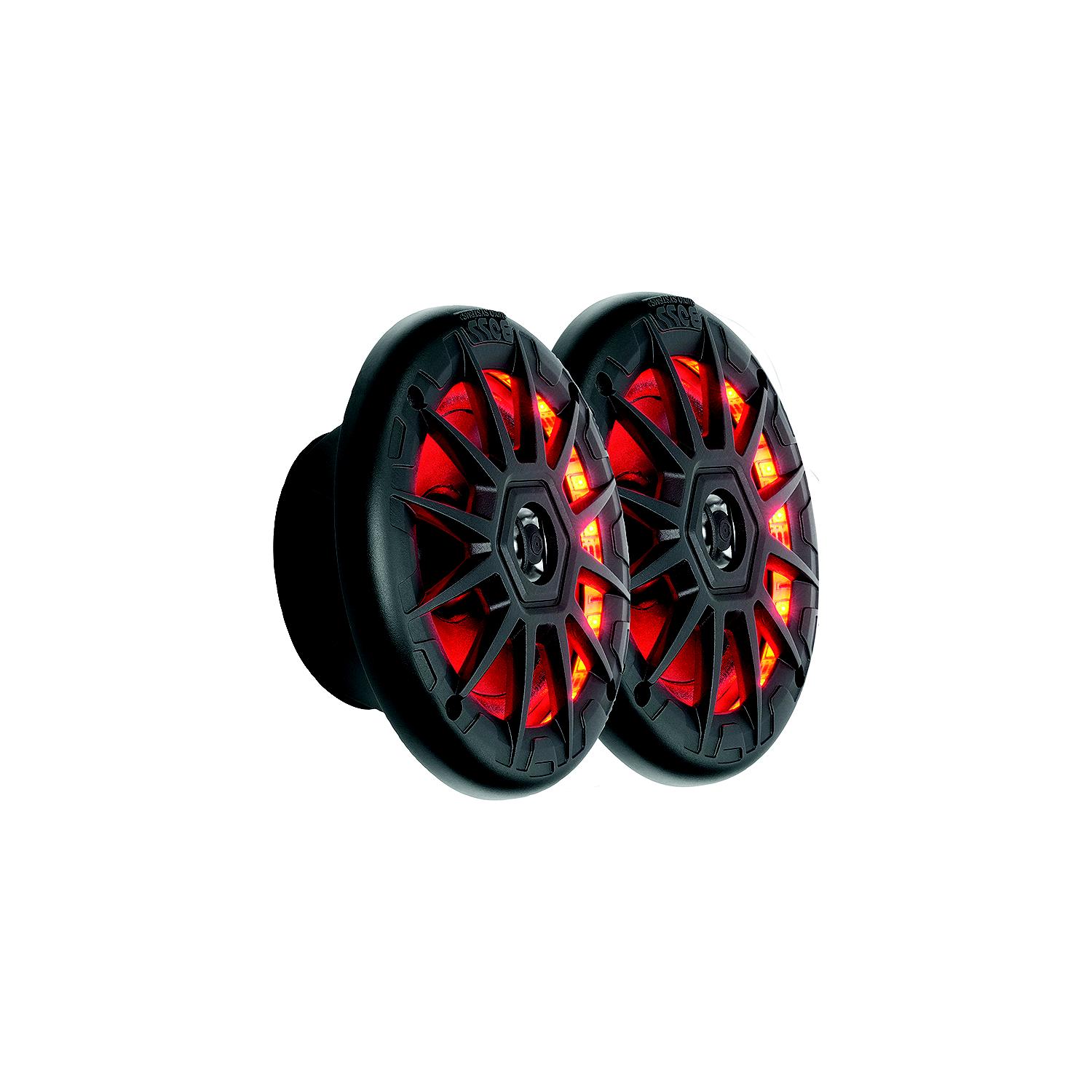 BOSS MRGB55B 5-1/4" 2 Way Weatherproof LED Marine Full Range Speakers