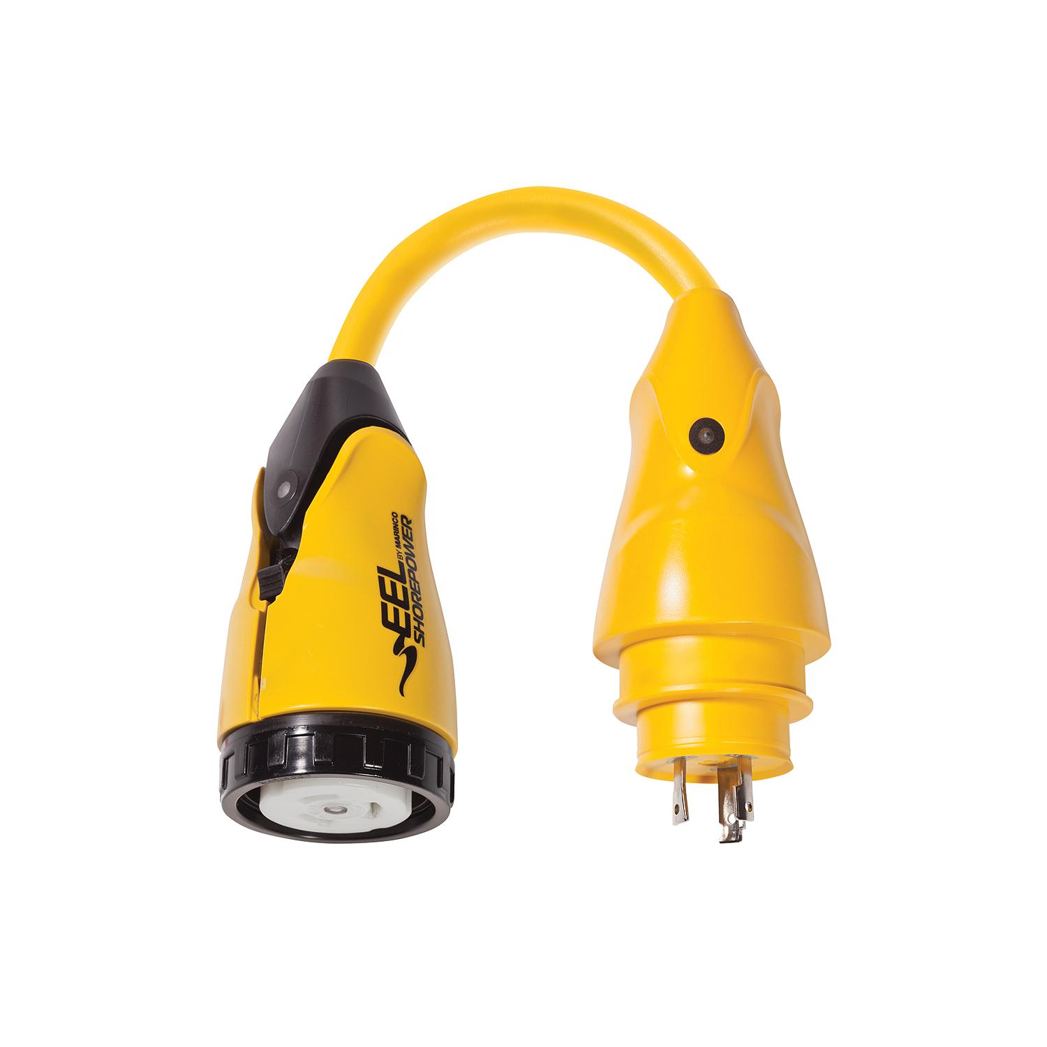 Marinco EEL Pigtail Adapter Dock Side Male 15A 125V Straight Blade With Locking Screw to Boat Side Female 30A 125V Locking With Sealing Collar System - Image 6